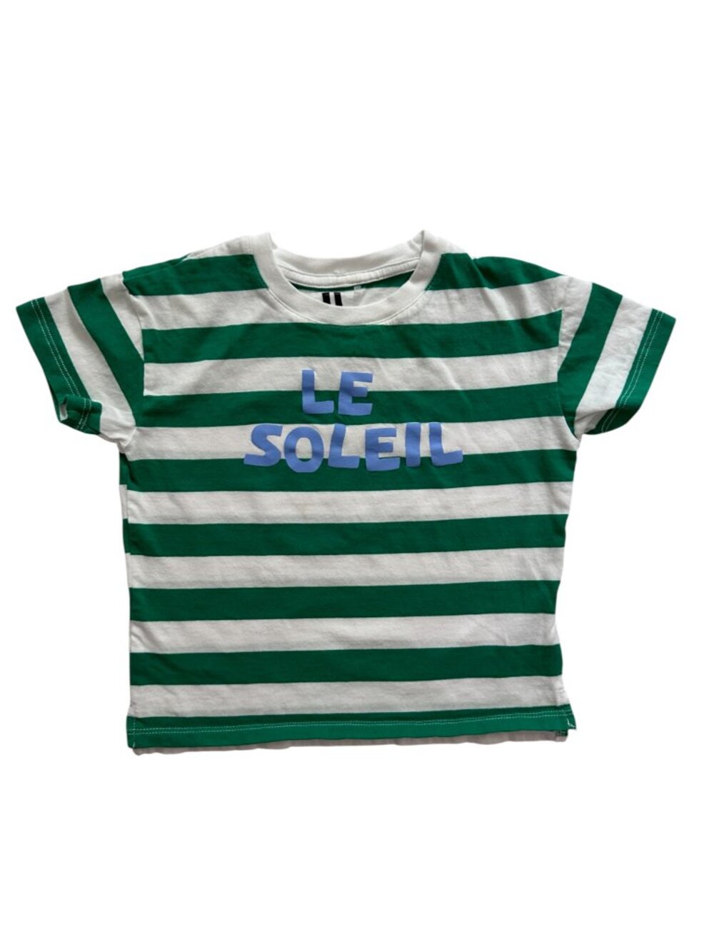 Cotton On Kids Le Soleil Green White Striped T-Shirt Size 4
